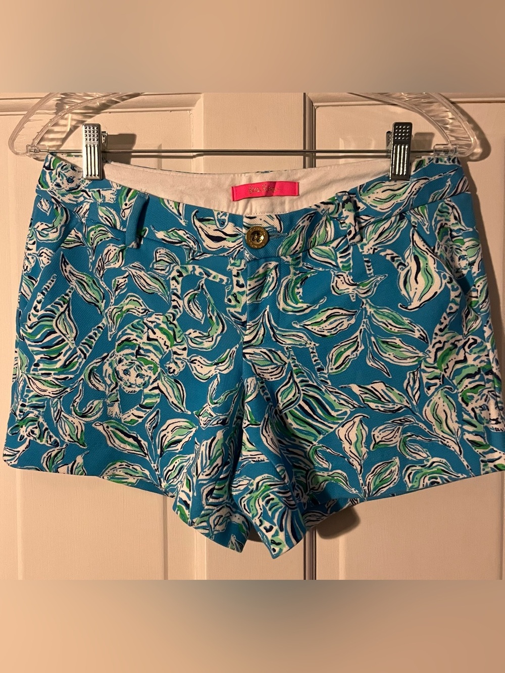 Lilly Pulitzer Women’s Callahan Shorts Turquoise Oasis Outta Line Size 0
